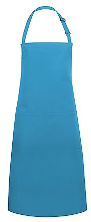Karlowsky BLS 5 PURE Latzschürze BASIC mit Schnalle und Tasche, 65% Polyester/35% Baumwolle, Türkis, Einheitsgröße