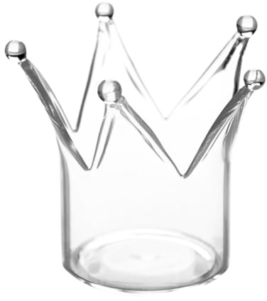 STOBOK Kerzenhalter Krone Glas Teelichthalter Krone Geschenk Kerzenhalter Deko Kreativ Kerzeneinsatz für Valentinstag Geburtstag Party Hochzeit Feier Haushalt