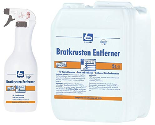 6 Liter Set DR. BECHER Bratkrusten Entferner - Kaltreiniger - beschleunigt die tägliche Küchenreinigung | Set aus 1L Sprühflasche + 5L Kanister | plus Gratis Thank You Aufkleber