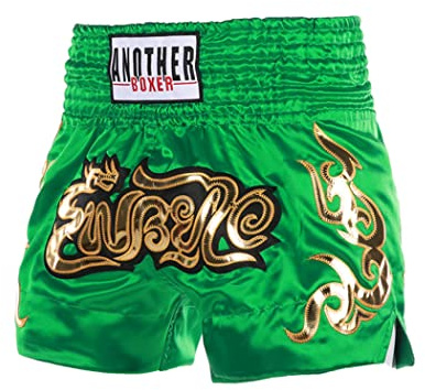 Muay Thai Fight Shorts Pantaloni Kickboxing MMA Competition Nuova Stampa Traspirante Mesh Sanda Trunks per Adulti e Bambini,Verde,L