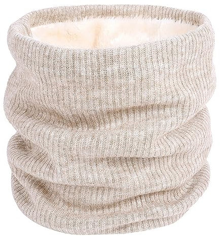 I Kua Fly Loop Schal Damen Herren Thermal Fleece Schlauchschal Winter Neckwarmer Herren Halstuch Winddicht Sportschal Halswärmer für Fahrrad Motorrad Skifahren (Beige)