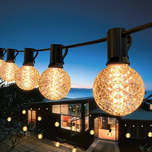 GlobaLink Lichterkette Außen Erweiterbar, 10,5M Lichterkette Glühbirnen IP65 mit 15 +1 Bruchsicheren G50 Birne Innen und Außen Deko mit stecker für Zimmer, Bar, Garten, Balkon, Sommerabend-Warmweiß