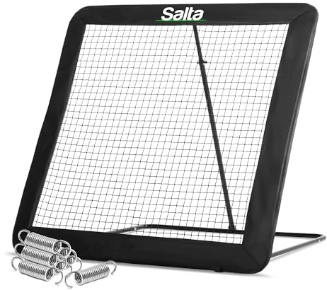 Salta Motion - 164x164cm - Verstellbarer Rebounder/Tchouk - Schwarz | Kickback, Mit Stahlfedern, Schutzrand, Verankerung, Stufenlos verstellbar von 40 bis 110 Grad, Fußball/Handball/Volleyball
