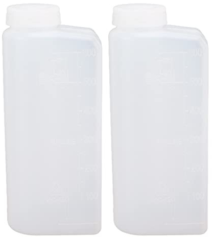 Jeanoko 2 Pièces 600 Ml 2 Temps Huile Essence Carburant Mélange Bouteille Professionnel Huile Mélange Bouteille Conteneur Carburant Huile Mélange Bouteille pour Tronçonneuse Repassage Machine Utilisat