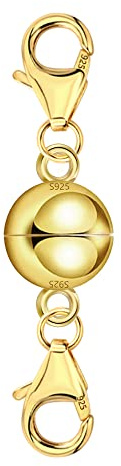 14K Gold Magnetic Necklace Clasps Double Jewelry Clasps Necklace Extenders | Strong Magnetic Clasps 925 Jewelry Making Findings Clasps Easy Use Magnetic Necklace Extenders Bracelet Converter Connector