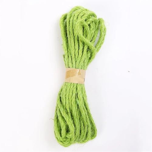Garten Schnur 6mm 10M Juteschnur Schnur Sackleinenband Seile Beleuchtung DIY Handwerk Geschenkverpackung Schwarz Rot Flaschendekorationsschnüre (Color : 6mm 10M Light Green)