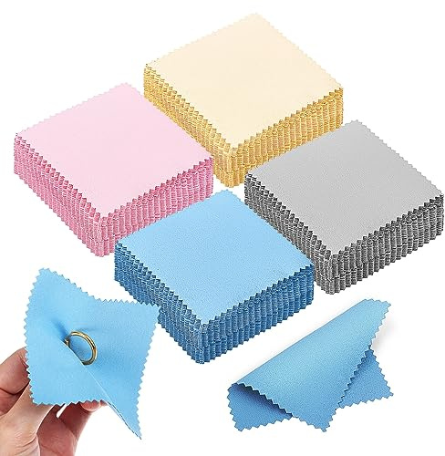 EXCEART 200 Piezas Toallitas Para Lentes Para Paño Para Pulir Joyas Limpiador De Joyas Toallitas Para Gafas Removedor De Joyería De Plata Paño De Mantenimiento Forro Polar De Doble Cara