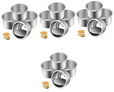 BESTonZON 16pcs Cake Round Cake Pans Removable Bottom Nonstick Baking Molds Dariole Moulds for Party Picnic