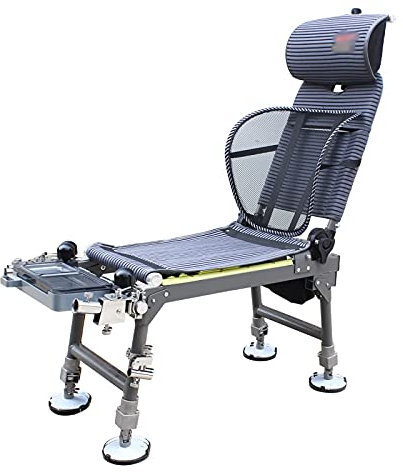 MOOWI Camping Stuhl Faltender Camping-Stuhlkissen Hohe Rückenverstellbare Kissenbeine Tackle-Tasche Tragbare Angelstühle for Outdoor-Rasen-Strand-Recliner Anglerstuhl