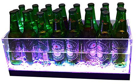 LIDDFAFA LED Automatic Color Changing Light Ice Bucket,Ice Bucket Champagne Cooler,Commercial Ice Cubes Barrel,for Home,Bar,Or Cold Drink Shop Use