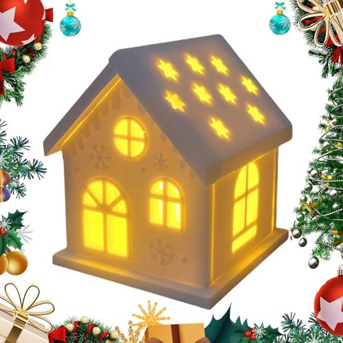 Silikonformen Gießformen Häuser, Silikonform Haus, Cartoon-Dorfhaus-Kerzenhalterform, Kerzenhalter Silikonform Weihnachten Gießformen, Silikon Gießform Haus Gips, Silikon Gießform Kerzenhalter