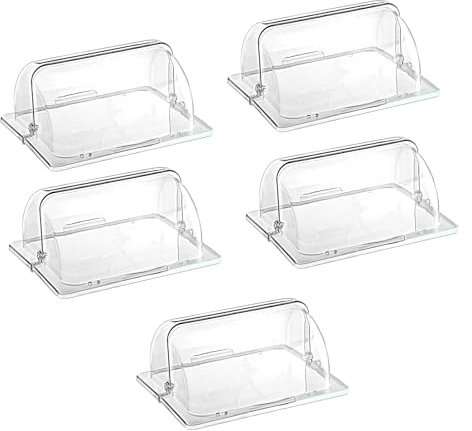 Half Size Chafing Dish Cover Clear Roll Top Bakery Pan Food Display Cover Plastic Dustproof Lid Dessert Cover for Cake Cupcake Exhibition, 5