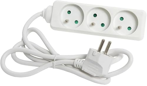 Deutsche 3-Fach Steckdosenleiste ohne Schalter 1,5m, 3G und 1,5mm² in edlem Weiß - Ideal zum sicheren und effizienten Anschluss mehrerer Geräte