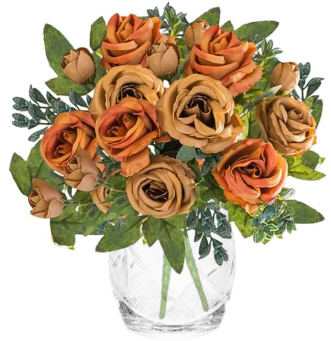 astylishome Flores artificiales de imitación que parecen reales para tumbas, flores artificiales de seda, decoración de arreglos florales de plástico, decoración de bodas, centros de mesa 3206