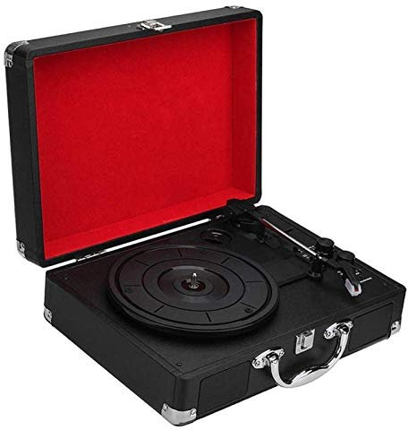 SGKOMN Lecteur de Vinyle Vintage, Tourne-Disque rétro, Platine Vinyle 3 Vitesses, Lecteur de disques LP, téléphones Portables, Lecture de Musique, Design de Valise, Gramophone