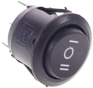 LOT10 Interrupteur à bascule rond noir à 3 broches ON-OFF-ON 3 positions SPST 10 A/125 V 6 A/250 VCA