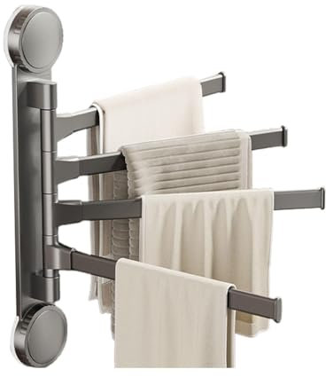 Porte-serviettes mural pour serviettes, porte-serviettes avec ventouse, porte-serviettes pivotant pour salle de bain et cuisine