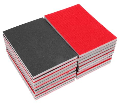 Hemobllo 18Pcs Assorted Grit Sandpaper Sponge Set 4.3X2.9 Inch Sanding Blocks for Drywall Auto Body Wood Plastic Polishing and Flocking Diy Projects