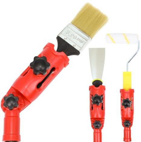 Multi-Angle Paint Brush Extender Holder for High Ceiling,Extension Pole Attachments,Paint Brush Extension Handle-Universal Paint Brush Extender Tool fits Most Rollers,Brush,Scrapers