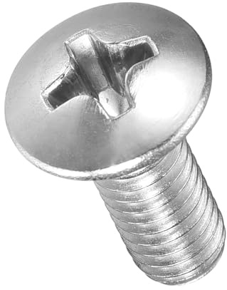 METALLIXITY Semi-Countersunk Oval Head Machine Screws (#4-40x3/8) 100Pcs, 304 Stainless Steel Phillips Cross Recessed Machine Screw Bolts - for Furniture Assembly DIY Projects, Silver