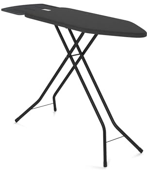 Wasophoogte® Table à Repasser Large – Planche à Repasser 124x44 cm – Table à Repasser Centrale Vapeur Réglable – Stable, Robuste et Confort Luxe – Couleur Dust Grey