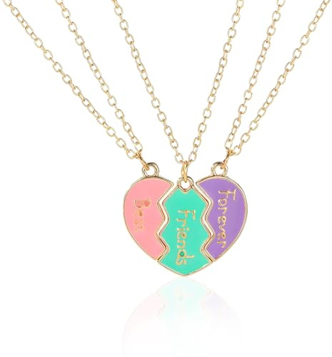 JEYORZY 3 PCS Collana dell'amicizia, Collana Pendente Amicizia per Regalo di Compleanno per Migliori Amici