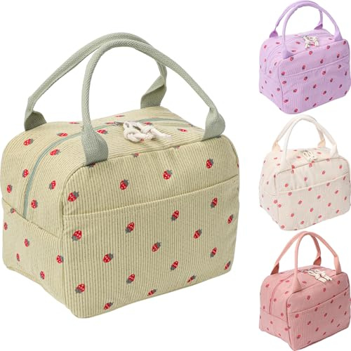 Runmeihe Lunch Bags for Adults, Reusable Women's Insulated Cooler Lunchbag, Small Waterproof Cooler Lunch Box Tote Bag for Work Travel Picnic School
