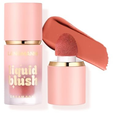 Fard à joues liquide crème, Longue durée fard à joues liquide pour une couleur très pigmentée, crée un fini doux et rosé, maquillage naturel et modulable pour les joues, les yeux et les lèvres (06)