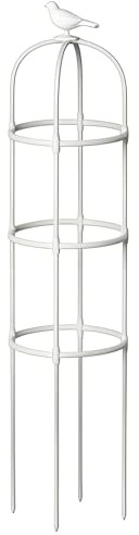 Obelisco per Rampicanti, Garden Supporto Roseobelisk in Metallo, 65cm 125cm 205cm Grigliato a Colonna per Fiori, Ortaggi e Frutta da Interno e da Esterno, Guardiano delle Piante(Bianco,25x145cm)