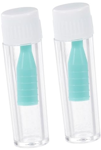 TOBBOMEY Ventosa per Lenti Rigide 2 Pezzi con Inseritore e Strumento di Rimozione Antiscivolo Verde, Accessorio Portatile per Lenti a Contatto in Viaggio e Uso Domestico