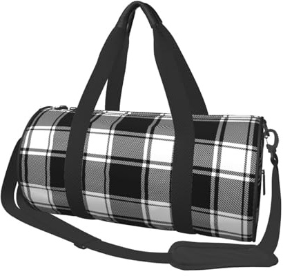 Buffalo Check Plaid Bianco Nero Stampa Borsone Da Viaggio Borsa Sportiva Da Palestra per Donne Uomini Borse Da Viaggio Da Viaggio Per Oggetti Personali Da Viaggio