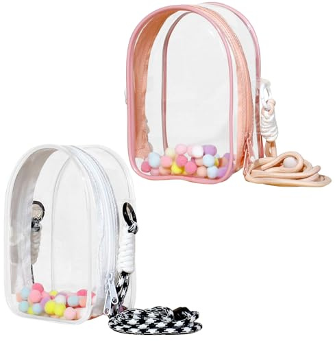 TYXHXTF 2PCS Sac de Rangement Portable, Protective Case for 17cm la-bu avec Poupée de Dessin Animé, Mini Blind Box Doll Transparent Backpack Protective