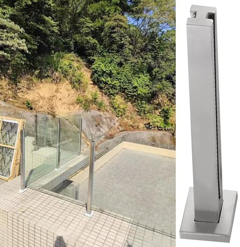 Palo ringhiera in vetro argentato, sistema balaustra in vetro con estremità/angolo/pali centrali per ponti, scale, balconi e giardini, elegante e facile da installare