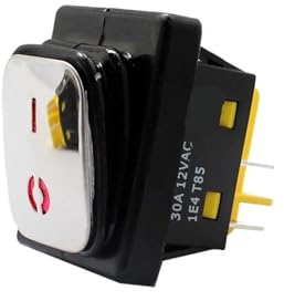 Interrupteur à bascule étanche KCD4, surface en acier inoxydable, 30 A, 250 V CA, 12 V, LED, 4 broches, marche/arrêt, IP67(Stainless Steel,RED_ON-OFF FUNCTION_220V LED)