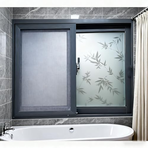Horizontale Schiebefenster for Keller, versenkte Lüftungsfenster for Keller, Badezimmer und Garagen, Kellerfenster mit Aluminiumrahmen, Milchglas(40x60 cm)