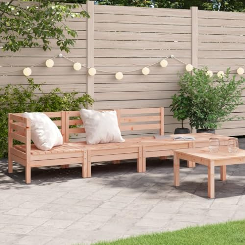 YuuSsea Gartensofa 4-Sitzer Massivholz Douglasie, Modulares Outdoor Loungesofa, Robustes Terrassenmöbel Set für Garten, Balkon, Patio, 254x63,5x62,5 cm