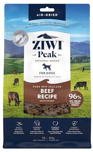 ZIWI Peak Air-Dried Dog Food – Beef - All Natural, High Protein, Grain Free, Limited Ingredient w/ Superfoods (16oz)