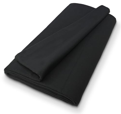 B1 Molleton de scène Vendu au mètre – Rideau Molleton en Coton, Rideau d'obscurcissement Opaque, idéal pour Film, TV, Photo, Théâtre et Événementst – 3 m, 300 g/m2, Noir