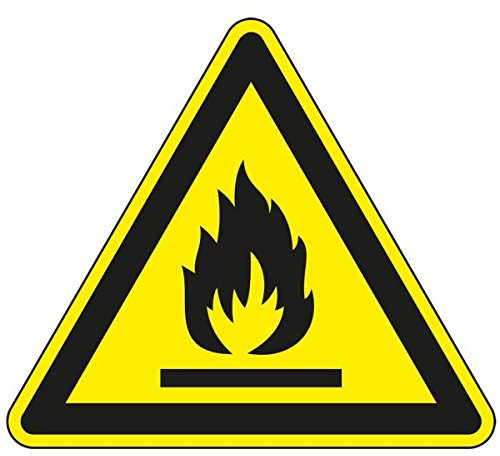 LEMAX® Warnschild Warnung vor feuergefährlichen Stoffen, ASR/ISO, Kunststoff, SL 200mm
