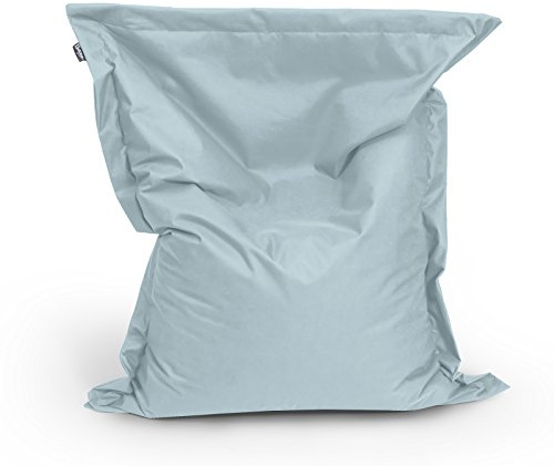 BuBiBag Sitzsack - rechteckiges Bodenkissen - 145x100 cm in 32 versch. Farben - Beanbag für Indoor und Outdoor (Grau)