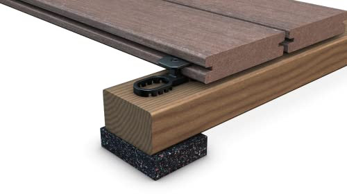 Gartenwelt Riegelsberger Terrassenbefestigung Klammern mit Edelstahlschrauben C1 5x50 mm für Holz-Unterkonstruktion 30 Stück Nuttiefe 6 mm