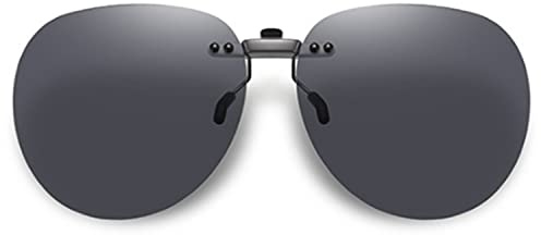 Embryform Metall Rahmen Felge polarisierte Linse Clip auf Sonnenbrille,Unisex Erwachsene Polarisierende Sonnenbrillen-Clip -1 Sonnenbrillen-Große Sonnenbrillen-Clip für Brillenträger
