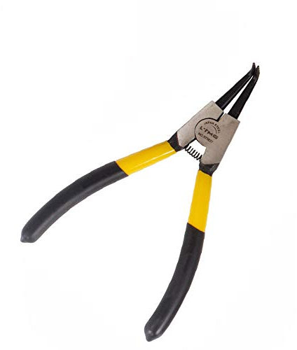 SUPERTOOL Sprengringzange Mini Lange Nase / Gerade / Gebogene Innen/Externe Sicherungsringzange für Heimwerker und Holzbearbeitung (17,8 cm außen gebogen)