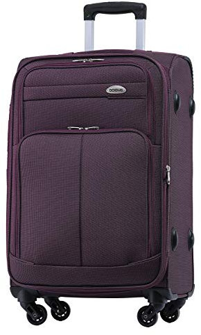 BEIBYE Leichter Stoffkoffer Kofferset Trolley Außentaschen Dehungsfuge mehr Stauraum mit Zahlenschloss (Lila, XL-Großer Koffer-74cm)