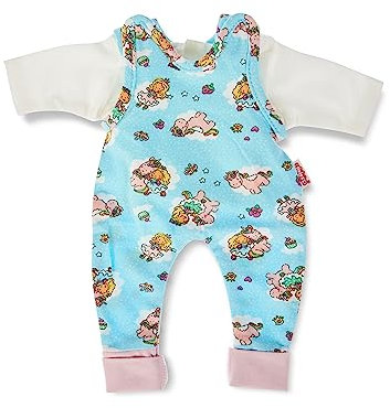 Heless 1085 - Bekleidungs-Set für Puppen im Einhorn Emil und Fee Emma Design, 2 teilig mit Strampler mit T-Shirt, Größe 28 - 35 cm
