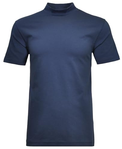 RAGMAN Maglietta da uomo con colletto alla coreana a maniche corte, S