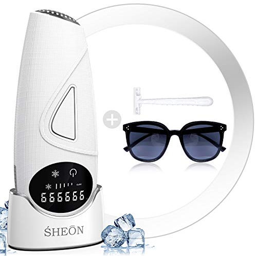 IPL Geräte Haarentfernung, SHEON Haarentfernungsgerät Laser 999.999 Blitze Hair Removal mit Neueste Kühlung Funktion für Damen und Männer, Dauerhaft Glatte Haut - inkl. Schutzbrille & Rasierer
