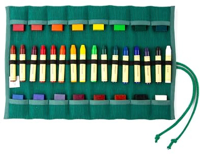 Morgenspruch Eurythmieversand Stiftemäppchen Rollmäppchen Waldorfschule Stockmar inkl. Stifte und Blöcke (Dunkles grün 16er)