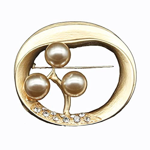 C H SZ CC Brosche Broschennadeln Matte Gold Brosche Blumenschale mit Diamanten Geometrische Anzug Strickjacke Pin-Kragen Perle Pin Schnalle Schmuck Geschenke Broschen (Size : B)