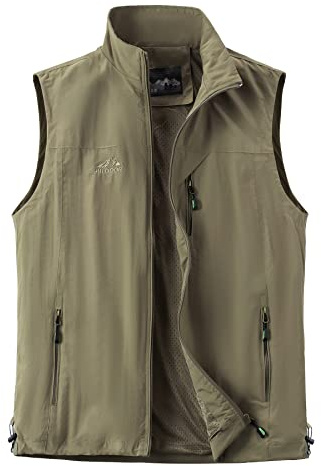Btmpmcs Gilet da Pesca da Uomo All'aperto Casual Asciugatura rapida Giubbotto Sportivo Leggeri Traspirante Senza Maniche Giacche Fotografia Panciotto Campeggio Giacca Utility Gilet